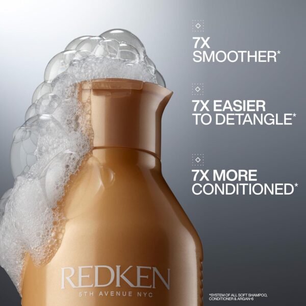 Redken All Soft Shampoo - Moisturizes & Hydrates Dry Hair, Softens & Adds Shine, With Argan Oil, Safe For Color-Treated Hair - Image 3