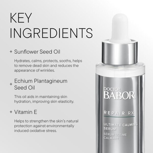 DOCTOR BABOR REPAIR RX Ultimate Calming Serum, with Vitamin B and Almond Oil, Reduces Skin Sensitivity and Calms Stressed and Scarred Skin, Fragrance and Synthetic Color Free - Image 4