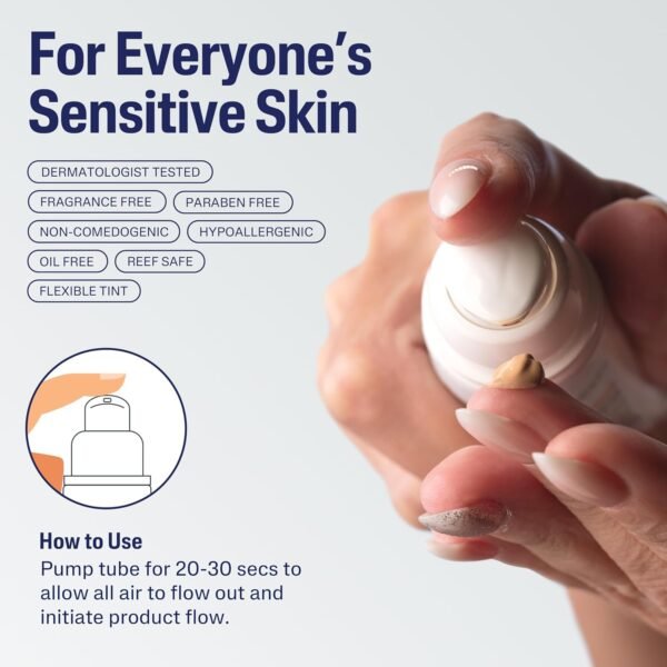 CETAPHIL Everyday Sunscreen Tinted Lotion for Face, 1.7 fl oz, 100% UVA/UVB Mineral Sunscreen: Titanium Dioxide & Zinc Oxide, SPF 40, For Sensitive Skin - Image 6