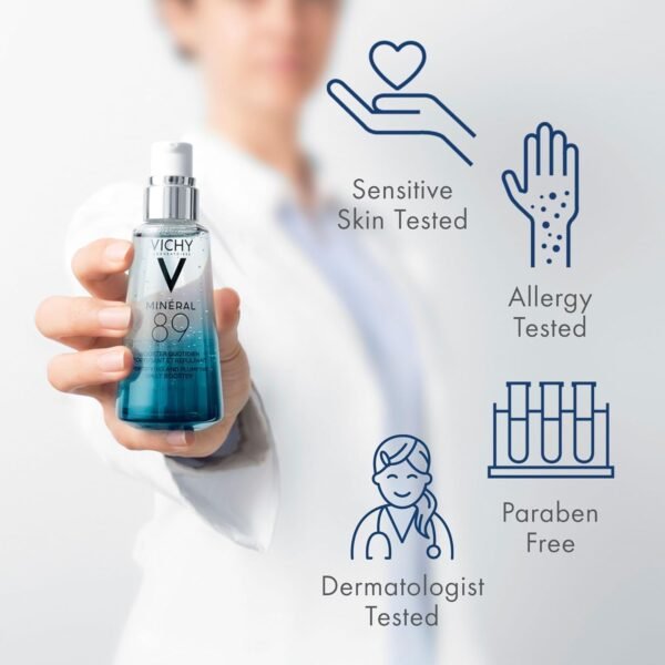 Vichy Mineral 89 Fortifying & Hydrating Daily Skin Booster, Pure Hyaluronic Acid Serum For Face, Plumps & Hydrates, Repairs Skin Barrier, Lightweight Moisturizing Gel, Fragrance Free & Oil-Free - Image 7