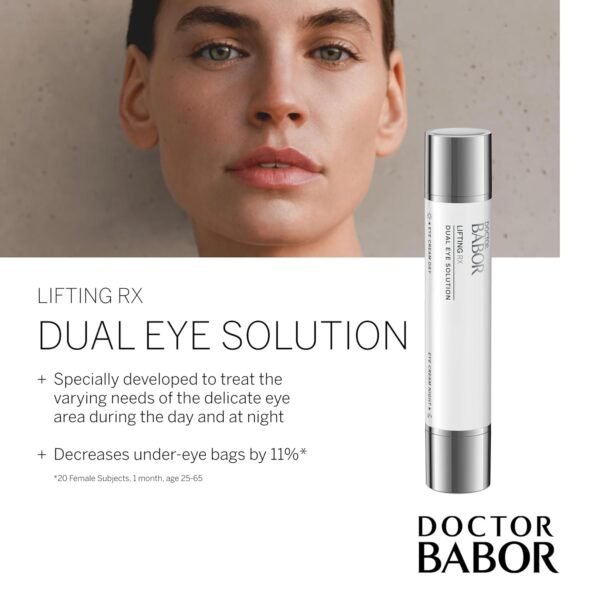 DOCTOR BABOR Lifting Rx Dual Eye Solution, Morning & Night Eye Cream, Day Boost Complex Smooths & Firms, Night Recharge Complex Reduces Dark Circles & Under-Eye Bags, Target Crow's Feet & Wrinkles - Image 3
