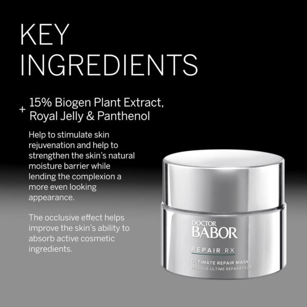 DOCTOR BABOR REPAIR RX Ultimate Repair Mask, Supports Healing to Refine Appearance of Imperfections, with Biogen Plant and Shea Butter to Soften and Smooth Stressed and Scarred, Vegan - Image 4