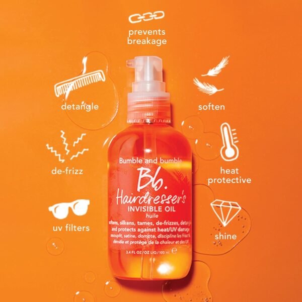 Bumble and bumble. Hairdresser's Invisible Oil Frizz-Reducing Hair Oil | Heat Protection, Anti Frizz + Shine | Curly, Wavy, Straight | With Argan Oil, Coconut Oil + Grapeseed Oil - Image 6