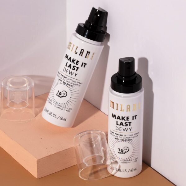 Milani Make It Dewy Setting Spray 3 in 1- Hydrate + Illuminate + Set (2.03 Fl. Oz.) Makeup Finishing Spray - Makeup Primer & Hydrating Setting Spray - Image 8