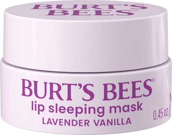 Burt’s Bees Lavender Vanilla Lip Sleeping Mask, With Hyaluronic Acid and Squalane Moisturizer To Instantly Hydrate Lips, Overnight Mask and Treatment, 0.45 oz. - Image 2
