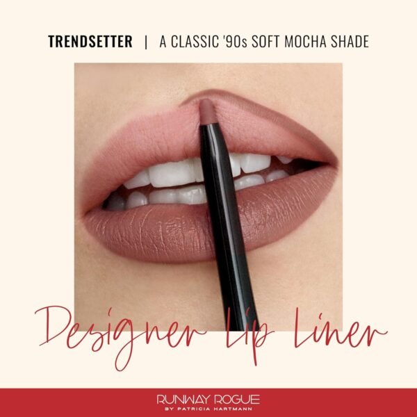 Runway Rogue Designer Liner Lip Pencil, Matte Soft Mocha Lip Liner Pencil and Lip Liner Sharpener, ‘Trendsetter’ - Image 3