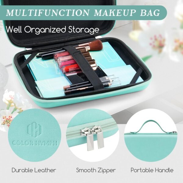 Color Nymph Beginner Makeup Kits Gift for Teens, Makeup Palettes with Reusable Handbag Includes 36 Colors Eyeshadow Blushes Bronzer Highlighter 4 Colors Lipgloss, Lip Oil Brushes Mint Green - Image 7