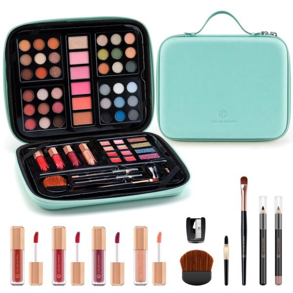 Color Nymph Beginner Makeup Kits Gift for Teens, Makeup Palettes with Reusable Handbag Includes 36 Colors Eyeshadow Blushes Bronzer Highlighter 4 Colors Lipgloss, Lip Oil Brushes Mint Green - Image 2