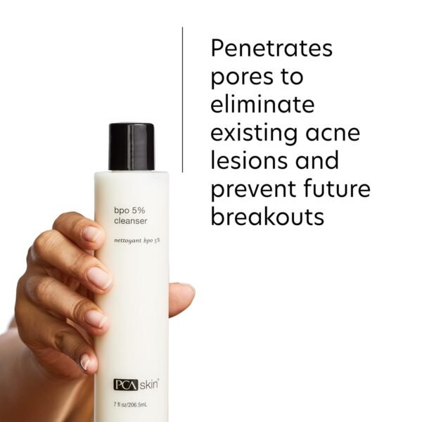 PCA SKIN 5% Benzoyl Peroxide Face Wash, Foaming Acne Facial Cleanser for Oily and Acne Prone Skin, Eliminates Existing Acne and Helps Prevent Future Breakouts, Cleanses and Calms, 7.0 Oz Bottle - Image 5
