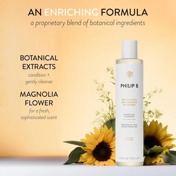 PHILIP B Weightless Volumizing Shampoo, 7.4 fl. oz. (220 ml) - Removes Oil and Product Build-Up, Adds Extra Body, Bounce and Shine - Image 4