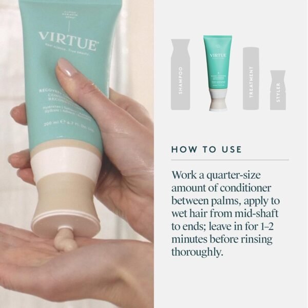 Virtue Recovery Conditioner with Keratin Hydrates, Softens, and Renews Damaged Hair, Sulfate Free, Color Safe - Image 9