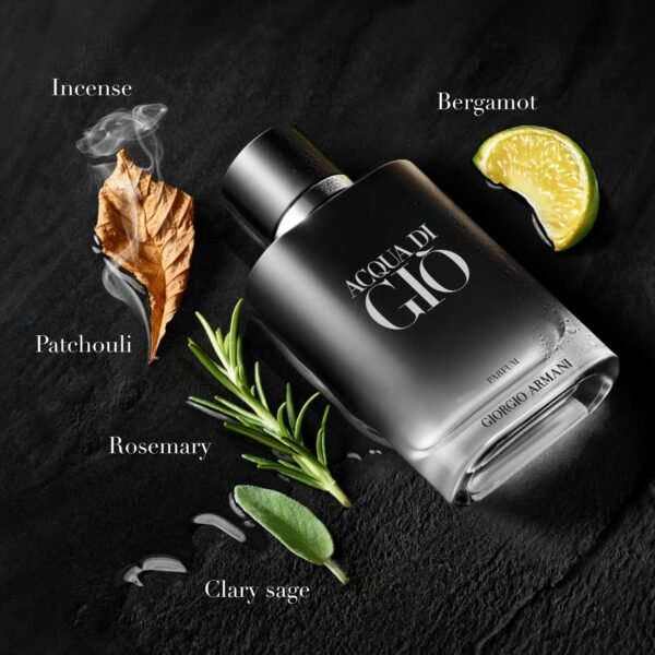 Armani Beauty - Acqua di Giò - Parfum - Cologne for Men - Fresh & Woody Men’s Fragrance - Bergamot, Ginger, Marine, Geranium, Rosemary, Clary Sage, Patchouli, Incense Notes - Image 3