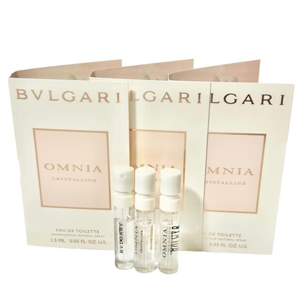 BVLGARI Omnia Crystalline Sample EDT 1.5 ml / 0.05 Fl Oz Women Perfume (Pack of 3) - Image 2