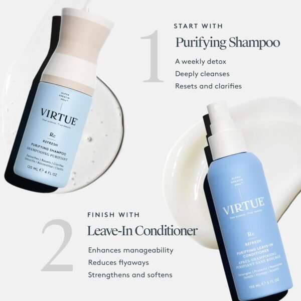Virtue Purifying Leave-In Hair Conditioner Spray, Reduce Frizz and Split Ends, Detangles and Nourishes, Color Safe, 5 Fl Oz - Image 5