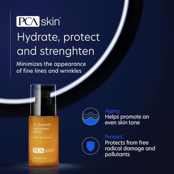 PCA SKIN Vitamin C Quench Antioxidant Protective Face Serum - Anti Aging Hydrating Facial Corrector with Hyaluronic Acid for Fine Lines & Wrinkles, Recommended for Oily & Acne-Prone Skin (1 fl oz) - Image 3