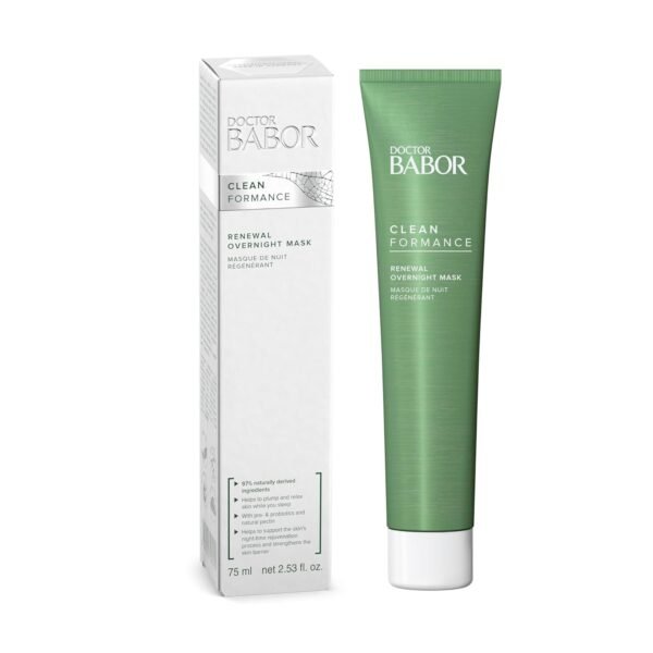 BABOR CLEANFORMANCE Renewal Overnight Mask, Rejuvenate and Replenish Moisture and Skin Barrier During Sleep, Balanced Hydrated Skin Infused With Hyaluronic Acid, Prebiotics and Probiotics, 2.53 oz - Image 2
