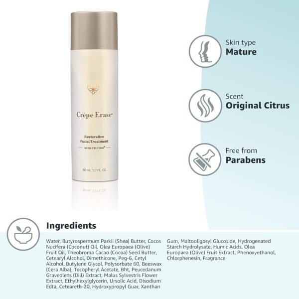 Crepe Erase Advanced Restorative Facial Treatment, Anti-Aging Skin Care, Face Moisturizer, Firming and Moisturizing Face and Neck Cream, Supports Wrinkles, Original Citrus, 1.7 fl oz - Image 9