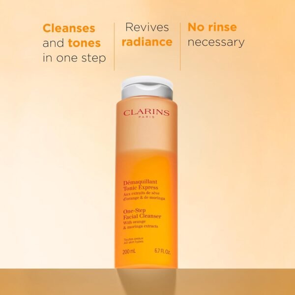 Clarins One-Step Facial Cleanser With Orange Extract | 2-In-1 Cleanser and Exfoliator | Restores Radiance | No Rinsing Necessary | All Skin Types | 6.8 Ounces - Image 3