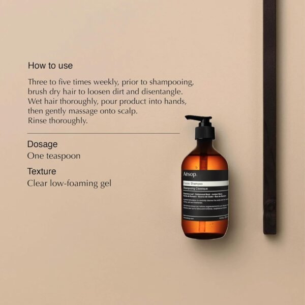 Aesop Classic Shampoo | Gentle Formulation | Leaves Hair Shiny, Soft, Freshened | Rosemary Leaf, Cedarwood Bark, Juniper Berry | 16.9 oz / 500mL - Image 3
