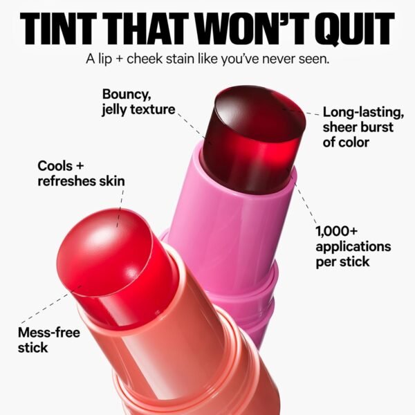 Milk Makeup Cooling Water Jelly Tint – Sheer Lip + Cheek Stain with Vegan Collagen, Seawater + Aloe – Hydrating, Long-Lasting, Buildable Lip Tint + Blush - Image 3