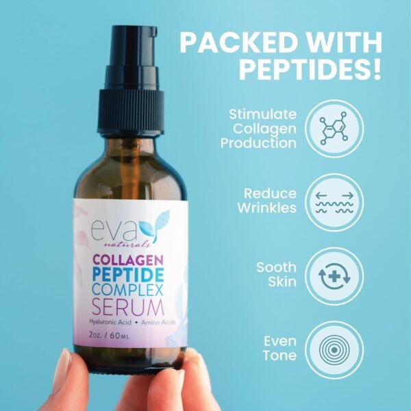 Collagen Peptide - Anti Aging Collagen Serum for Face, Skin Brightening, Reduces Fine Lines & Wrinkles, Heals and Repairs Skin, Microneedling with Hyaluronic Acid (2 oz) - Image 7