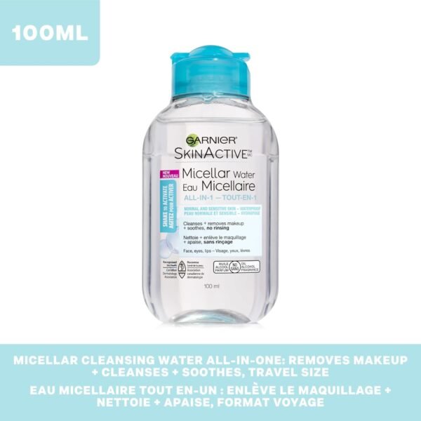 Garnier SkinActive Micellar Cleansing Water, For Waterproof Makeup, 3.4 Fl Oz - Image 10