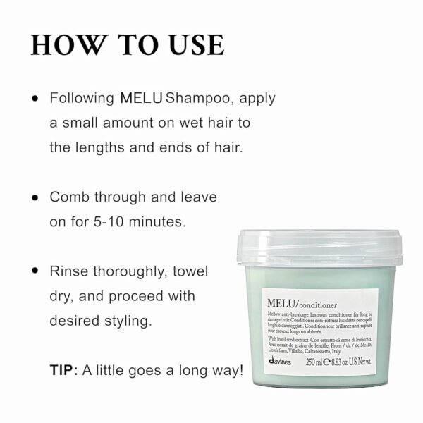 Davines MELU Conditioner, Anti-Breakage Conditioner For Long Hair And Damaged Hair - Image 5
