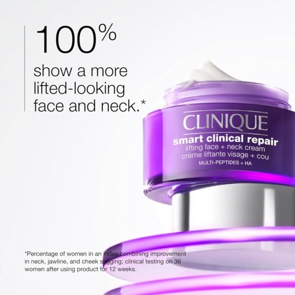 Clinique Smart Clinical Repair Lifting Face + Neck Cream with Peptides + Hyaluronic Acid | Anti-Aging + Hydrating - Image 3
