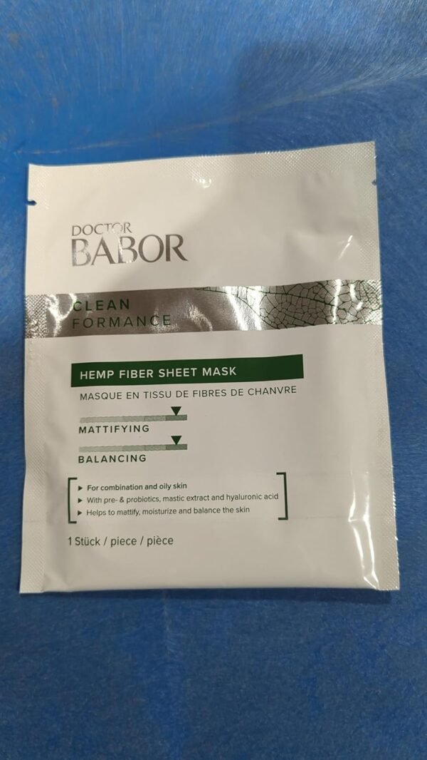 BABOR DOCTOR Hemp Fiber Balancing Face Mask, Spa Face Mask for Balancing Skin Tone Mask Sheet, Moisturizing Sheet Mask, Spa Day Essentials - Image 7