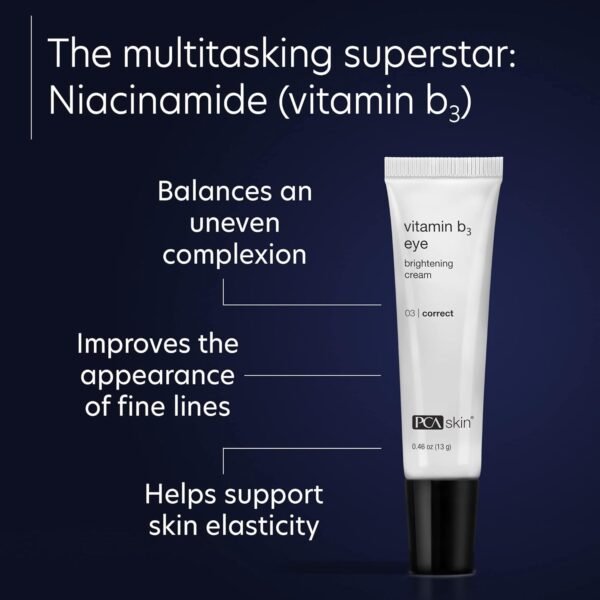 PCA SKIN Vitamin B3 Eye Brightening Cream, Eye Brightener For Bright Eyes, Dark Circles, Wrinkles, and Uneven Skin Tones, Anti Aging Eye Cream, Formulated with Niacinamide, 1 oz Tube - Image 5