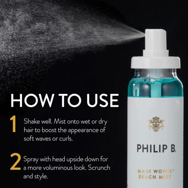 PHILIP B. Maui Wowie Beach Mist 5.07 oz - Texturizing Hair Mist, Boosts Appearance of Volume & Bouncy Waves, Infused with Botanical Moisturizers, Sea Salt, Coconut & Aloe Vera - Image 5