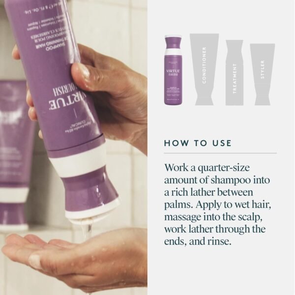 VIRTUE Flourish Sulfate Free Shampoo for Thinning Hair, Volumizing Hair Growth Product, Detoxifies and Repairs, Color Safe - Image 9