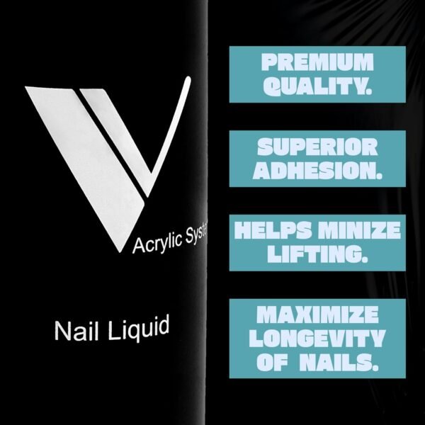 V Beauty Pure Monomer Acrylic Nail Liquid - Long-Lasting Nail Monomer Liquid for Smooth & Glossy Finish - Acrylic Nail Supplies for Nail Technicians, Salon & Manicures & Pedicures - 8 Oz - Image 6