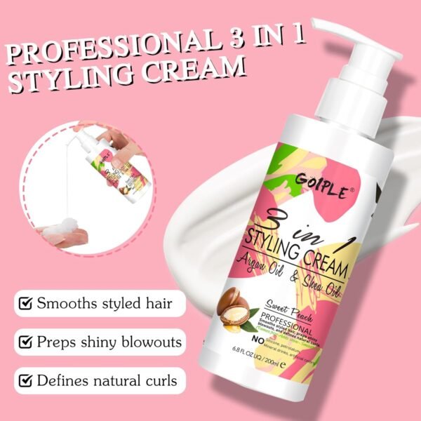3-In-1 Styling Cream for Flyaways - Anti-Frizz Cream to Define All Hair Types & Textures - Add Shine and Smoothness with Brush - Image 7