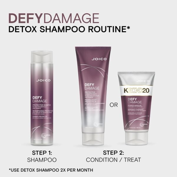 Joico Defy Damage Detox Shampoo | Removes Chlorine, Hard Water Residue, Product Buildup, Metals, & Trace Minerals | Strengthens Bonds & Preserves Hair Color | Vegan | Sulfate-Free - Image 7