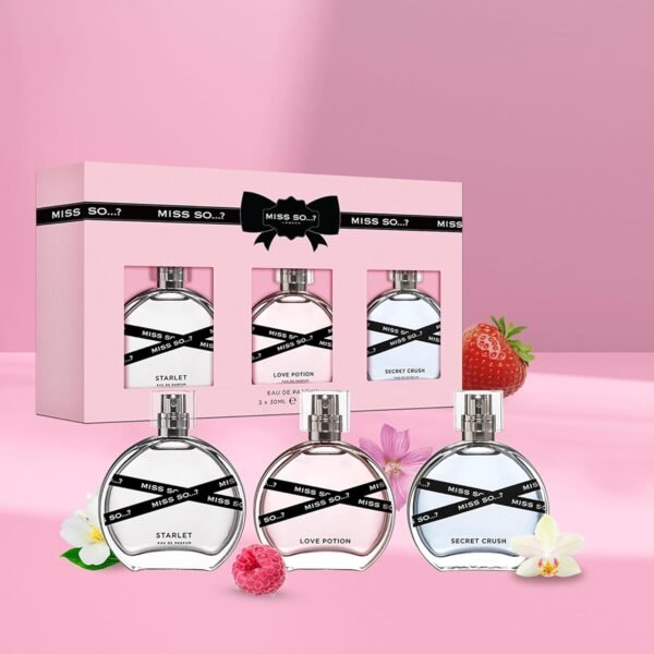 So…? Miss Set - Perfumes for Women with Floral, Fruity and Vanilla Perfume Notes - 800 Sprays - Gifts for Women - 3 pcs Gift Set - Image 8