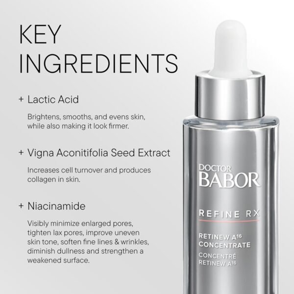 DOCTOR BABOR Refine RX A16 Concentrate, Regenerative Collagen Boosting Treatment for Stressed and Dull Skin, Compare to Retinol, Safe for Sensitive Skin, Vegan - Image 4