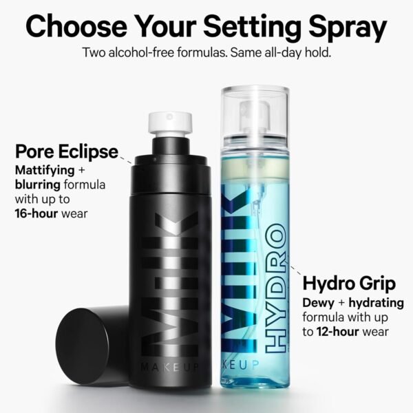 Milk Makeup Hydro Grip Set + Refresh Spray with Hyaluronic Acid – Sets Makeup + Hydrates Skin for Up to 12 Hours – Long-Lasting, Alcohol-Free Facial Mist for Dewy, Radiant Skin - Image 8