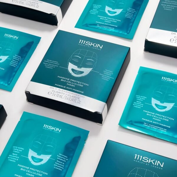 111SKIN Maskne Protection Bio Cellulose Mask | Calm & Strengthen Skin | Use With or After PPE Mask | Set of 5 (0.34 oz each) - Image 5