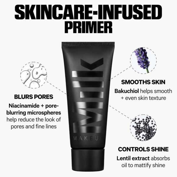Milk Makeup Pore Eclipse Mattifying Primer – Blurs Pores, Controls Shine + Holds Makeup for Up to 12 Hours – Creates a Smooth, Even Base for a Soft, Long-Lasting Matte Finish - Image 5