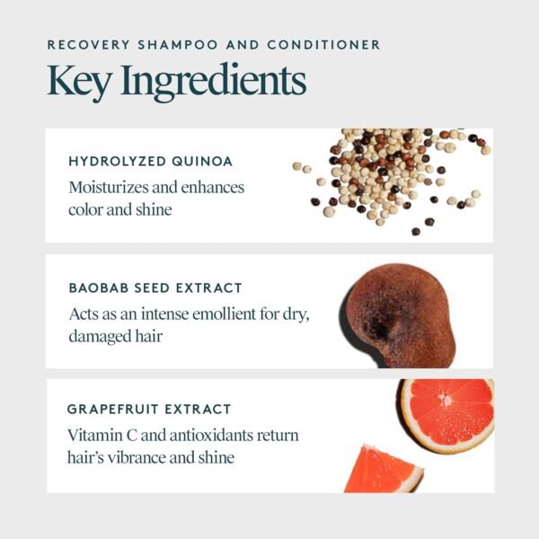 Virtue Recovery Sulfate Free Shampoo and Conditioner Set with Keratin Hydrates, Softens, and Renews Damaged Hair, Color Safe - Image 4