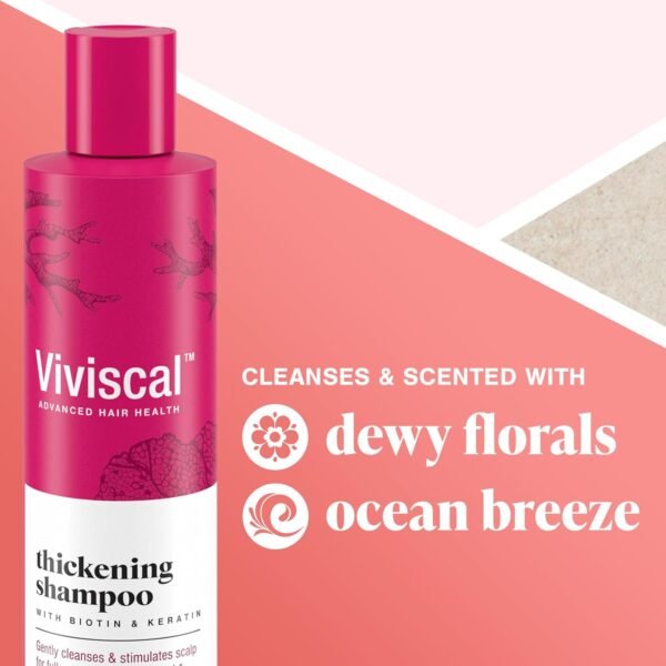 Viviscal Thickening Shampoo, Formulated With Biotin And Keratin, Fortified With Marine Collagen And Seaweed Extract, Strengthens And Reduces Breakage, Healthier Looking Hair 250ml (8.45 fl. oz.) - Image 6