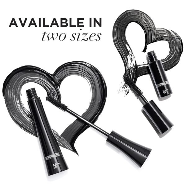 IT Cosmetics Superhero Mascara – Volumizing and Lengthening Black Mascara, Buildable Lash Volume with Collagen, Biotin & Peptides, Lifting & Curling Formula, Suitable for Sensitive Eyes - Image 7