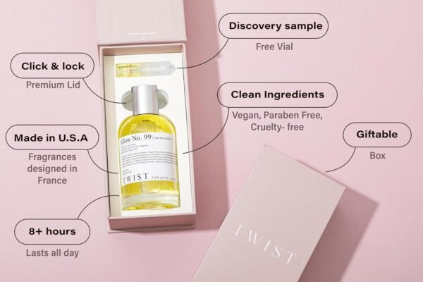 Twist Glow No. 99 - Inspired by Chlo.e EDP, Long-Lasting Perfume for Women, Rose & Peony, Vegan, Clean Ingredients, Fragrance – Spray 100 ml | 3.4 fl. oz. - Image 3