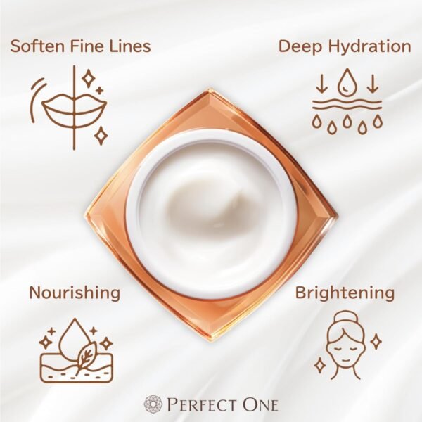 Perfect One Firming Facial Cream with Niacinamide, Collagen, and Hyaluronic Acid – Daily Anti-Aging Cream – 5-in-1: Serum, Moisturizer, Eye Cream, Primer, and Mask for All Skin Types – 1.76 oz - Image 9