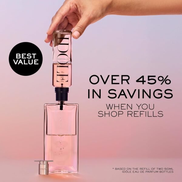 Lancôme Idôle Eau de Parfum - Long Lasting Fragrance with Notes of Bergamont, Jasmine & Vanilla - Fresh & Floral Women's Perfume - 3.4 Fl Oz Refill - Image 3