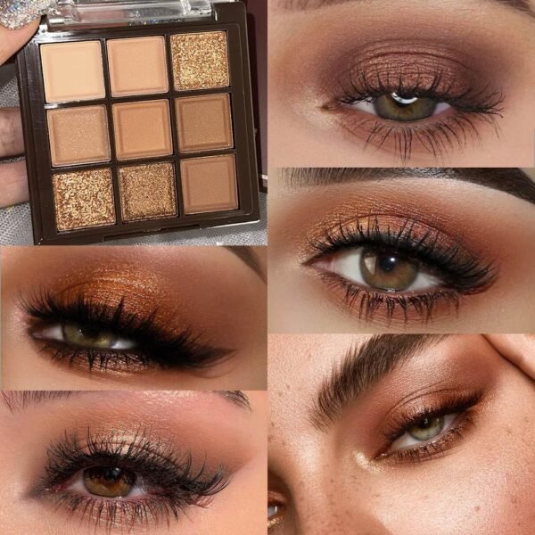 Neutral Nude Brown Smokey Eye Shadow Palette,Rose Gold Bronze Naked Cream Eyeshadow Palette Makeup,Highly Pigmented Natural Eyeshadow for Eyes Long Lasting Naturing-Looking - Image 3