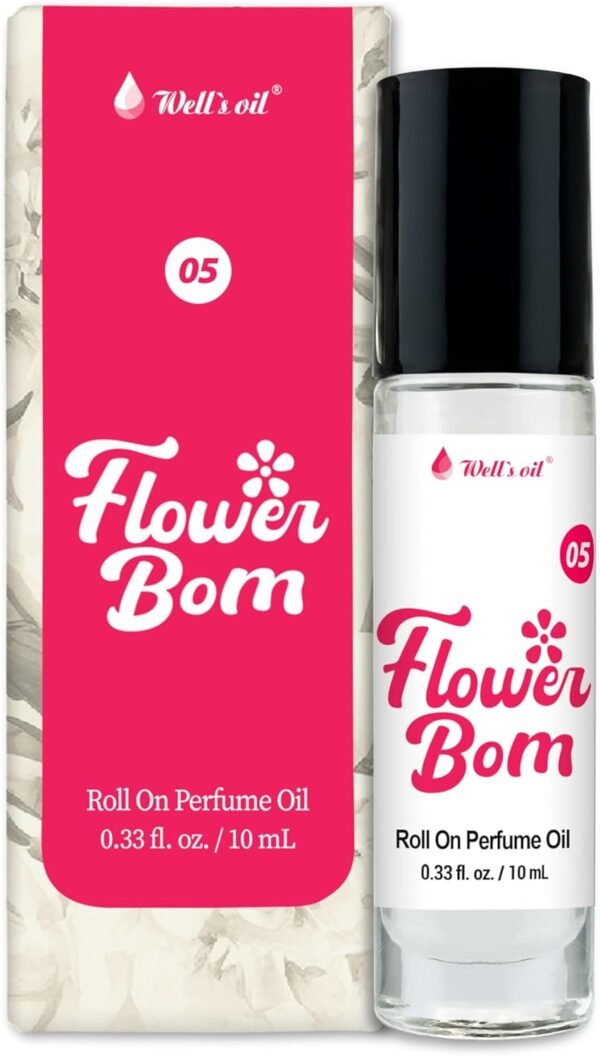 Well's Oil Roll-On Perfume Oil (Flower Bom) | Floral & Fruity Notes | Long-Lasting | Paraben-Free | 0.33 Fl Oz / 10 ml - Image 2