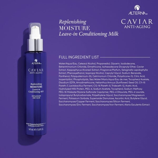 Alterna Haircare CAVIAR Anti-Aging Replenishing Moisture Leave-in Conditioning Milk, 5 Fl Oz | Detangles Dry Hair | Sulfate Free, Paraben Free - Image 5