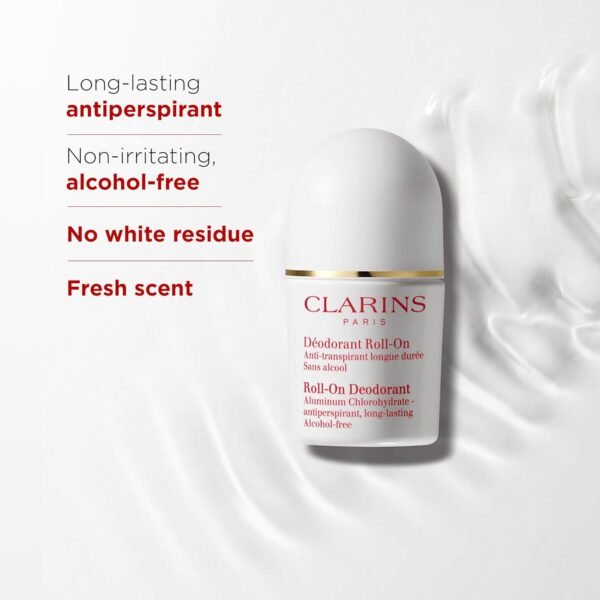 Clarins Roll-On Antiperspirant Deodorant | Alcohol Free | No White Residue | Long Lasting, Non-Sticky Formula| All Skin Types, Including Sensitive Skin | 1.7 Ounces - Image 3